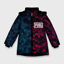 Куртка зимняя для девочки PUBG camo texture, цвет: 3D-черный