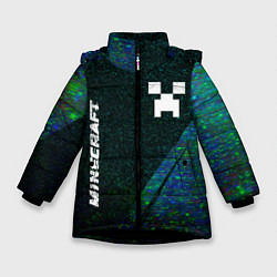 Зимняя куртка для девочки Minecraft glitch blue