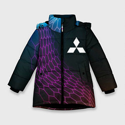 Зимняя куртка для девочки Mitsubishi neon hexagon
