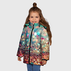 Куртка зимняя для девочки Блестяшки боке, цвет: 3D-черный — фото 2