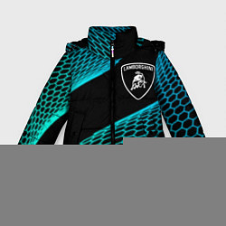 Куртка зимняя для девочки Lamborghini electro hexagon, цвет: 3D-черный