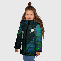 Куртка зимняя для девочки GTA6 glitch blue, цвет: 3D-черный — фото 2