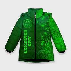 Куртка зимняя для девочки Leicester City - green gradient по-вертикали, цвет: 3D-черный