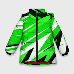 Зимняя куртка для девочки Geometry stripes green