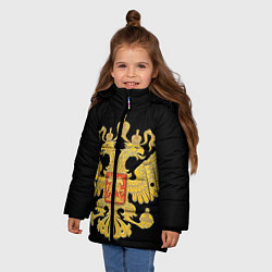 Куртка зимняя для девочки Герб России: золото, цвет: 3D-красный — фото 2