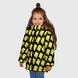 Куртка зимняя для девочки Барт Симпсон: узор, цвет: 3D-светло-серый — фото 2