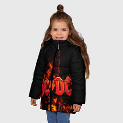 Куртка зимняя для девочки AC/DC Flame, цвет: 3D-черный — фото 2