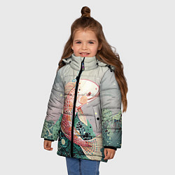 Куртка зимняя для девочки Рыба, цвет: 3D-черный — фото 2