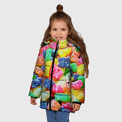 Куртка зимняя для девочки Мармеладные мишки, цвет: 3D-черный — фото 2