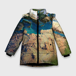 Куртка зимняя для девочки Земля, цвет: 3D-черный