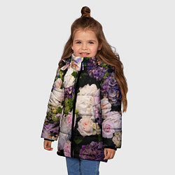 Куртка зимняя для девочки Весенние цветы, цвет: 3D-светло-серый — фото 2