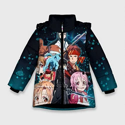 Куртка зимняя для девочки Sword Art Online, цвет: 3D-черный