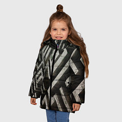 Куртка зимняя для девочки Бегущий в лабиринте, цвет: 3D-светло-серый — фото 2