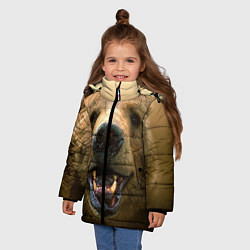Куртка зимняя для девочки Взгляд медведя, цвет: 3D-черный — фото 2