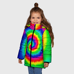 Куртка зимняя для девочки Tie dye, цвет: 3D-красный — фото 2