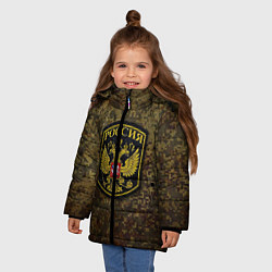 Куртка зимняя для девочки Камуфляж: Россия, цвет: 3D-красный — фото 2