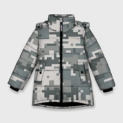 Куртка зимняя для девочки Камуфляж, цвет: 3D-черный