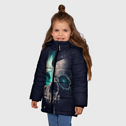 Куртка зимняя для девочки Skull eyes, цвет: 3D-черный — фото 2