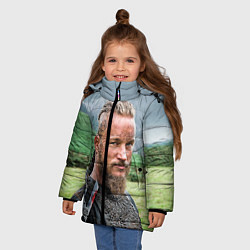 Куртка зимняя для девочки Рагнар Лодброк, цвет: 3D-красный — фото 2
