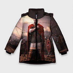 Куртка зимняя для девочки Князь Святослав Игоревич, цвет: 3D-черный