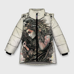 Куртка зимняя для девочки Немезида, цвет: 3D-светло-серый