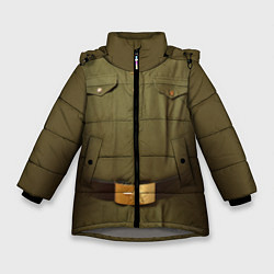 Куртка зимняя для девочки Униформа солдата, цвет: 3D-светло-серый
