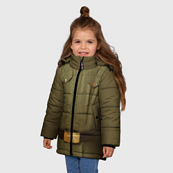 Куртка зимняя для девочки Униформа солдата, цвет: 3D-светло-серый — фото 2