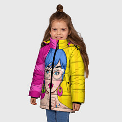 Куртка зимняя для девочки POP ART, цвет: 3D-черный — фото 2