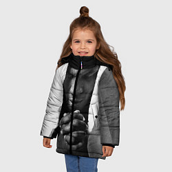 Куртка зимняя для девочки Майк Тайсон, цвет: 3D-светло-серый — фото 2