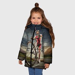 Куртка зимняя для девочки Велогонщик, цвет: 3D-красный — фото 2