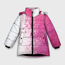 Куртка зимняя для девочки Белый и розовый, цвет: 3D-черный