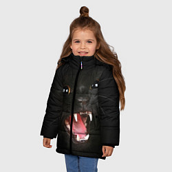 Куртка зимняя для девочки Черный кот, цвет: 3D-черный — фото 2