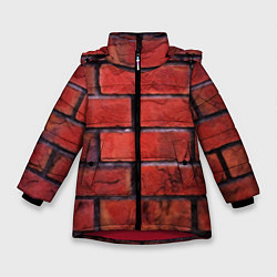 Куртка зимняя для девочки Кирпич, цвет: 3D-красный