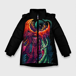 Куртка зимняя для девочки CS:GO Hyper Beast Monster, цвет: 3D-черный