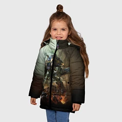 Куртка зимняя для девочки Титан, цвет: 3D-черный — фото 2