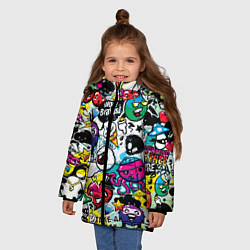 Куртка зимняя для девочки Bombing, цвет: 3D-светло-серый — фото 2