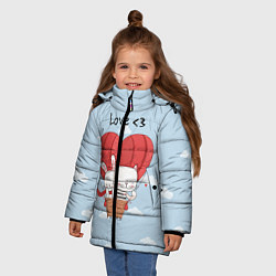 Куртка зимняя для девочки Влюбленные на шаре, цвет: 3D-светло-серый — фото 2