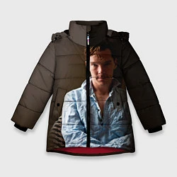 Куртка зимняя для девочки Бенедикт Камбербэтч, цвет: 3D-красный