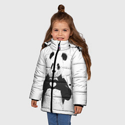 Куртка зимняя для девочки Panda Love, цвет: 3D-черный — фото 2