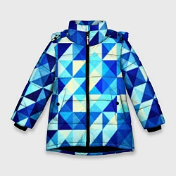Куртка зимняя для девочки Синяя геометрия, цвет: 3D-черный