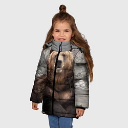 Куртка зимняя для девочки Русский медведь, цвет: 3D-черный — фото 2