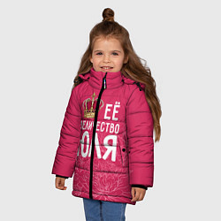 Куртка зимняя для девочки Её величество Юля, цвет: 3D-черный — фото 2