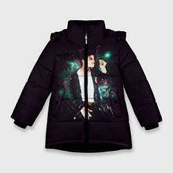 Куртка зимняя для девочки Michael Jackson, цвет: 3D-черный