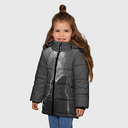 Куртка зимняя для девочки Воющий волк, цвет: 3D-черный — фото 2