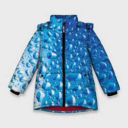 Куртка зимняя для девочки Капли воды, цвет: 3D-красный