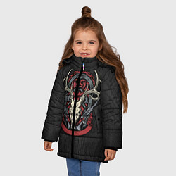 Куртка зимняя для девочки Охотничий трофей, цвет: 3D-черный — фото 2