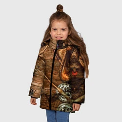 Куртка зимняя для девочки Рыбацкий стол, цвет: 3D-черный — фото 2