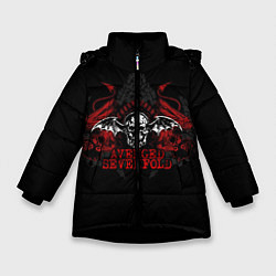 Куртка зимняя для девочки Avenged Sevenfold: Fly Skull, цвет: 3D-черный
