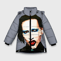 Куртка зимняя для девочки Mаrilyn Manson Art, цвет: 3D-черный