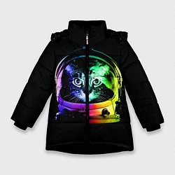 Зимняя куртка для девочки Кот космонавт